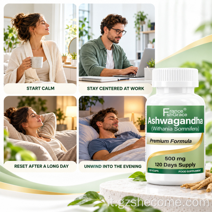 Shecome Ashwagandha supporta le capsule rilassanti dell'India